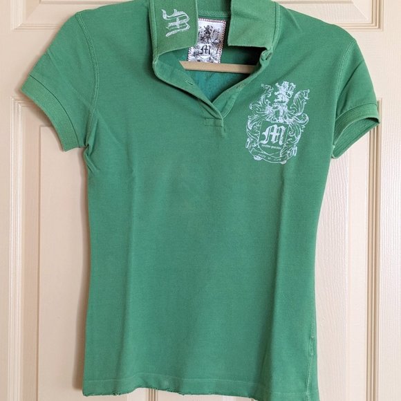 Morphine Generation - Rock and Roll Crest with Skull Polo Shirt - M / Medium - Picture 2 of 4